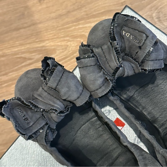 Prada Suede ballet flats with Bow size 37 1/2 - Picture 6 of 15